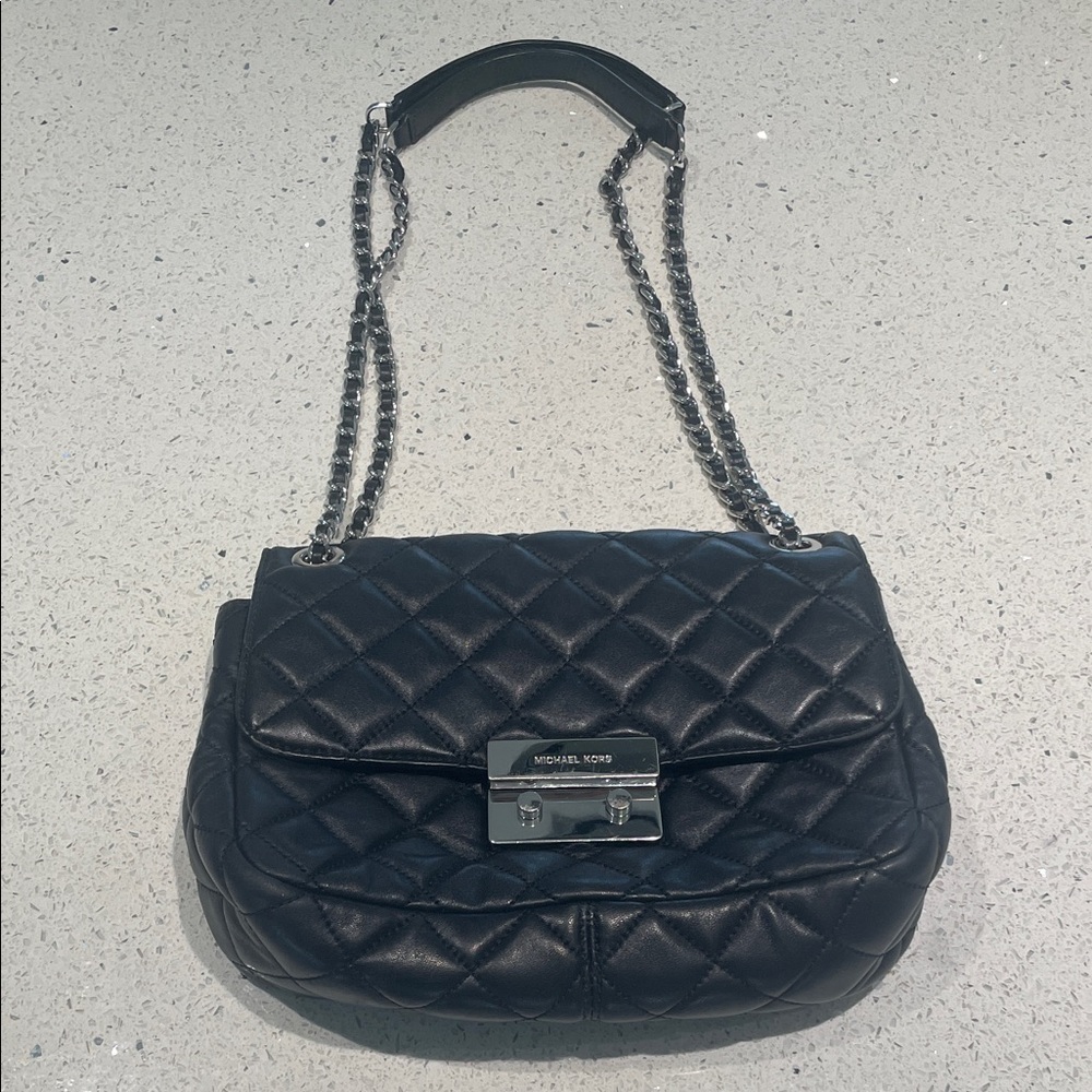 Michael Kors Black Quilted Chain Shoulder Bag